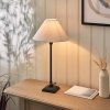 Klasyczna lampka stołowa nocna abażurowa lniana czarna minimalistyczna uniwersalna Lille 117828 ENDON